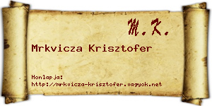 Mrkvicza Krisztofer névjegykártya